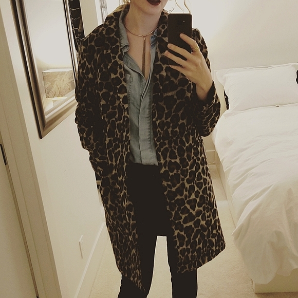 Topshop Leopard Print Coat - 6 - Picture 6 of 6